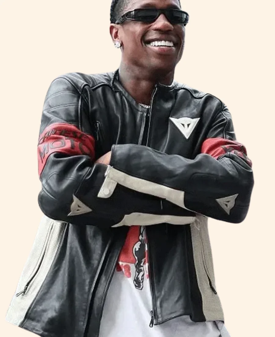 F1 Miami Grand Prix Travis Scott Leather Racing Jacket Full Image