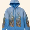 Faded Flame Glass Hoodie Blue Front Image