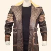 Fall Out Elder Maxson Leather Trench Coat Front Image