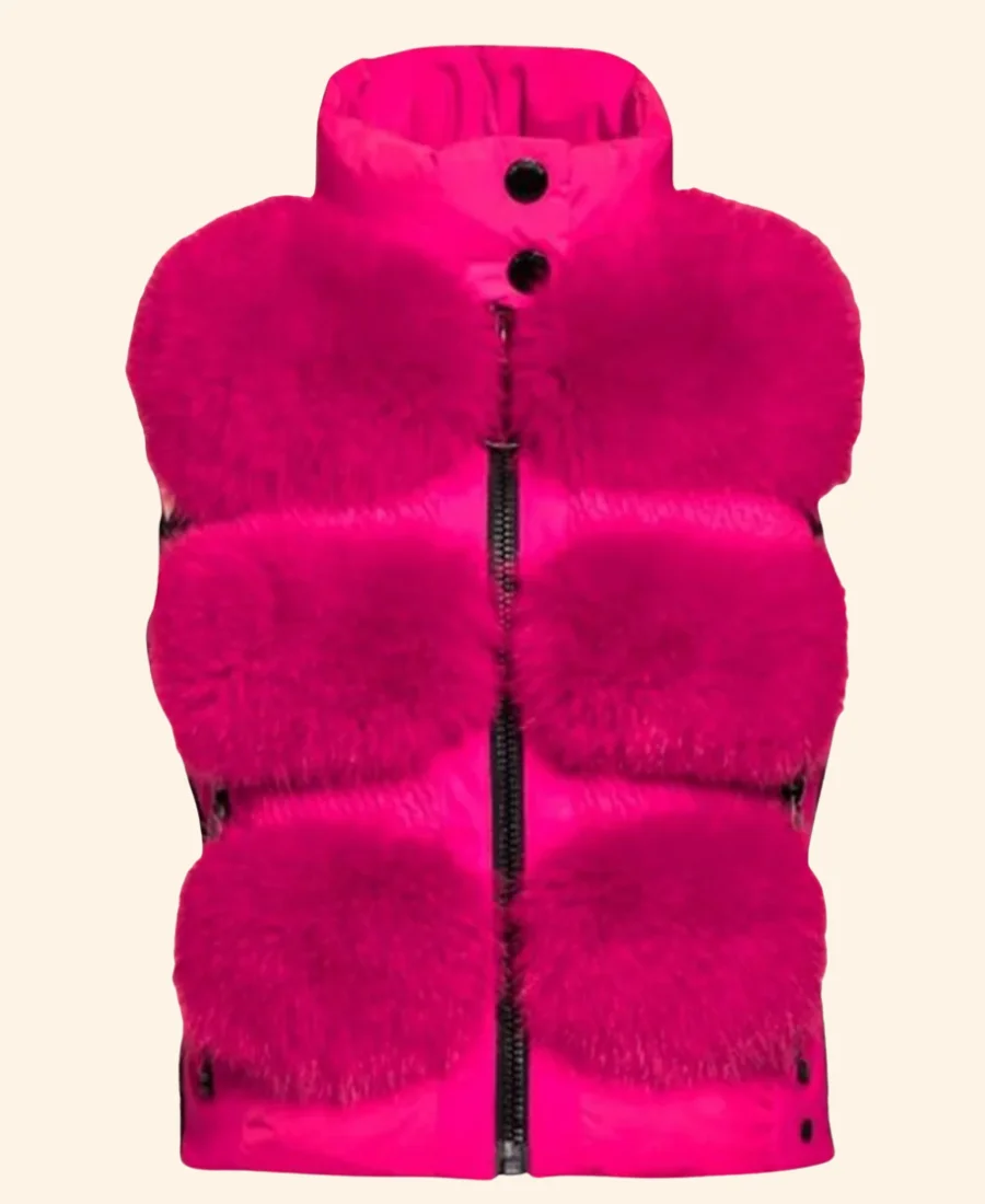 Falling For Christmas Sierra Belmont Fur Vest Front Image