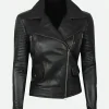 F6 Gisele Leather Jacket Front Image