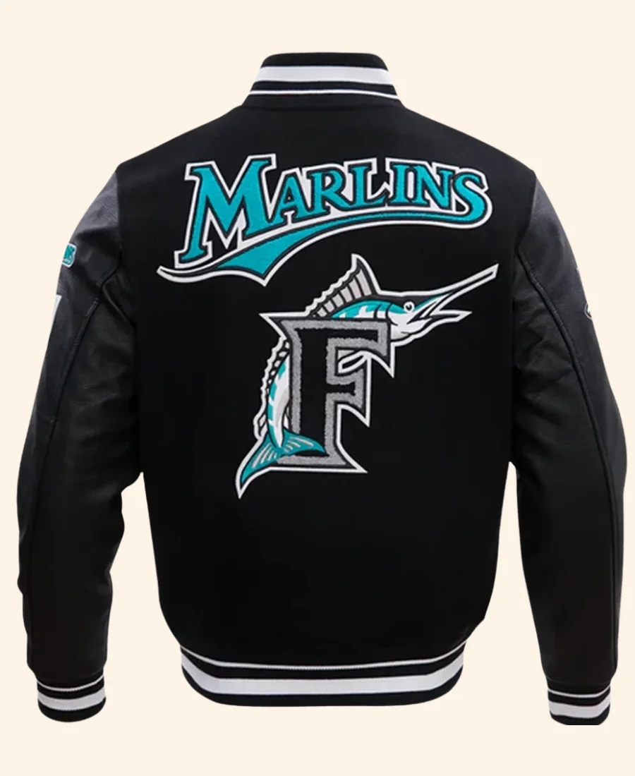 Florida Marlins Retro Classic Varsity Jacket back Image