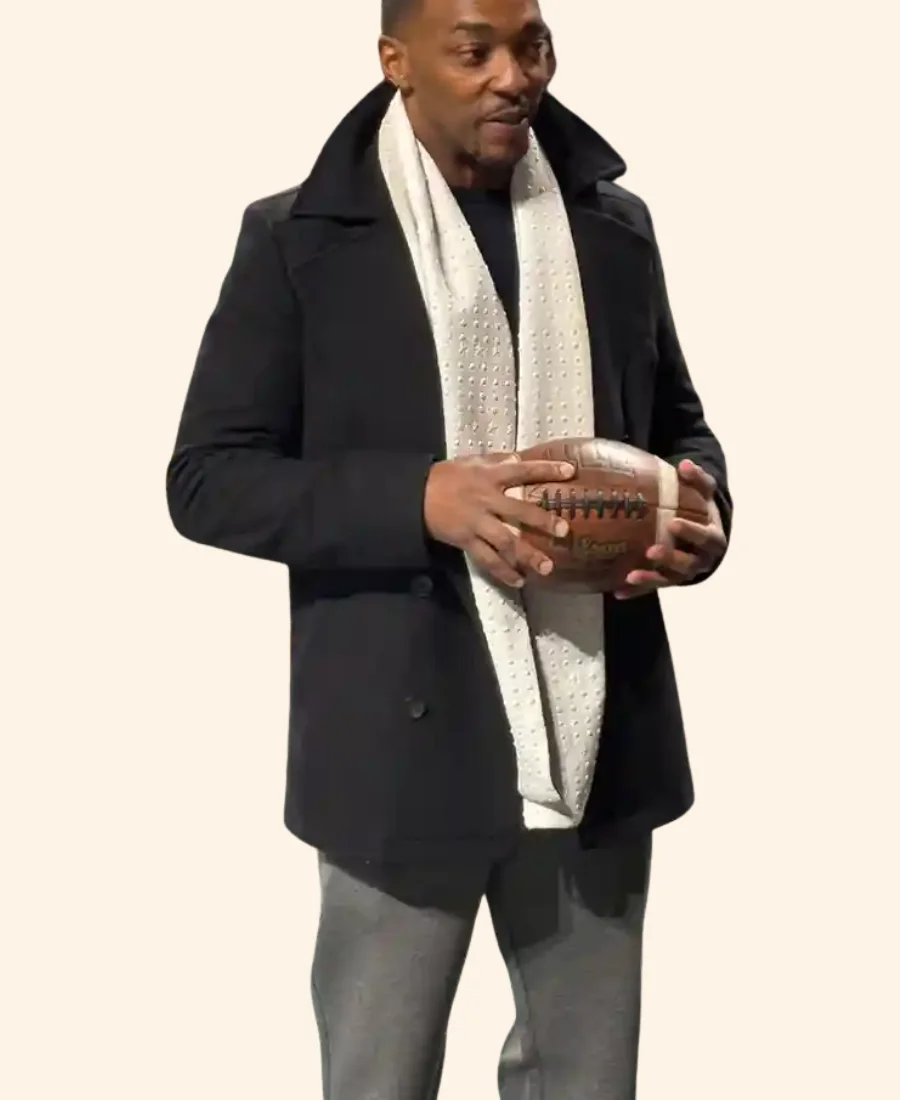 Football Playoff National Championship 2025 Anthony Mackie Coat Close Image