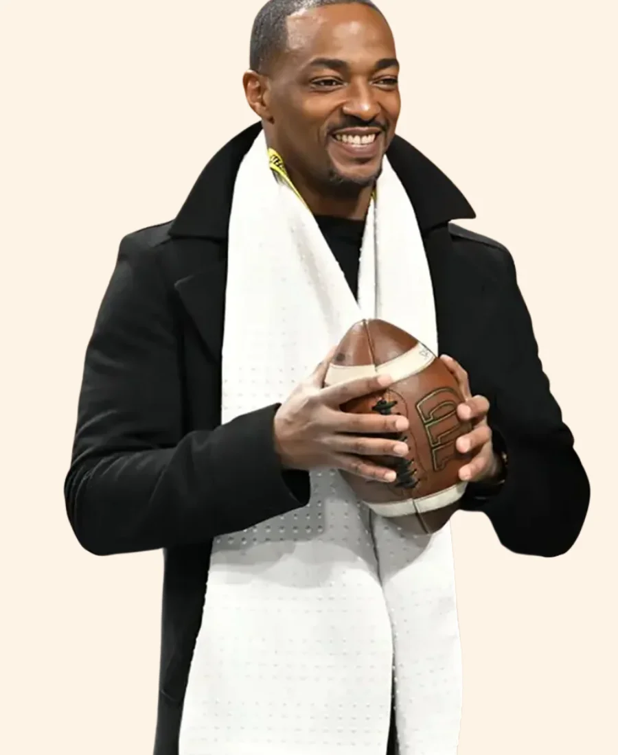 Football Playoff National Championship 2025 Anthony Mackie Coat Full Image