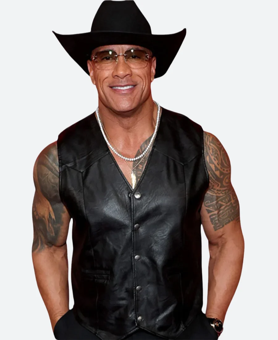 GQ Men Of The Year Dwayne Johnson Leather Vest