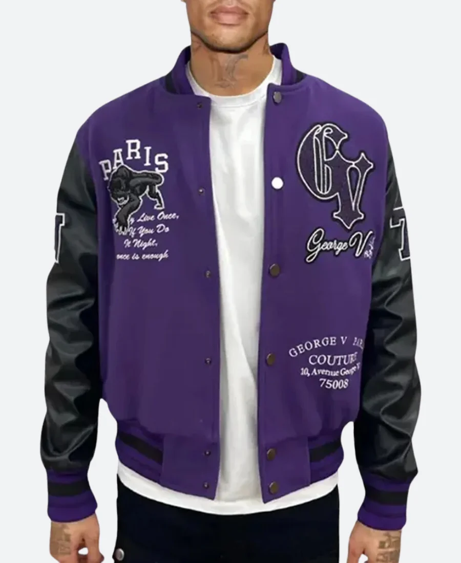 George Vs Panther Varsity Jacket - Male, 4XL