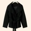 Gina Tricot High Neck Short Jacket Black Front Image