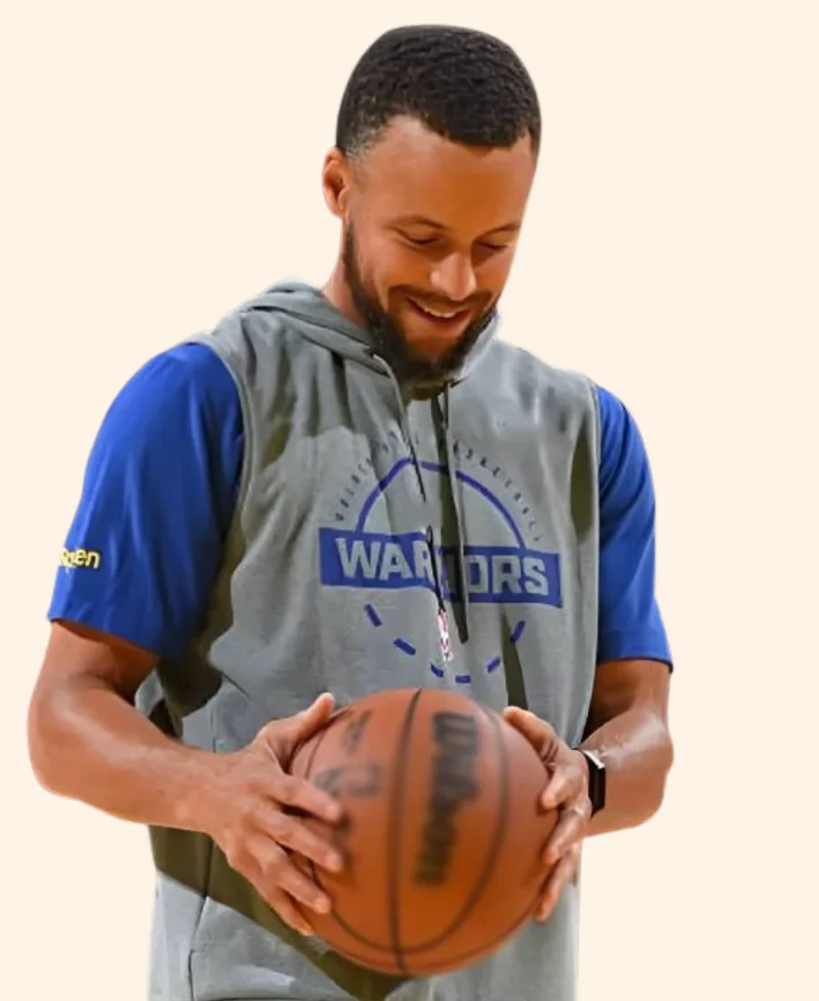 Golden State Warriors Stephen Curry 2025 Hooded Vest Front Image