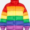 Gooba 69 Rainbow Puffer Jacket Front Image