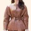 Good Morning America 2025 Lily James Brown Blazer Front Image