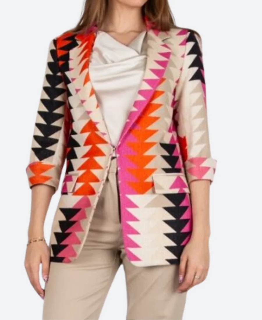 Great British Bake Off S15 Prue Leith Triangle Print Blazer