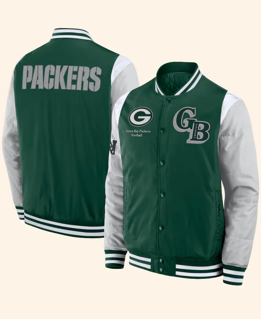 Green Bay Packers Elements Elite Jacket Front And Back Image