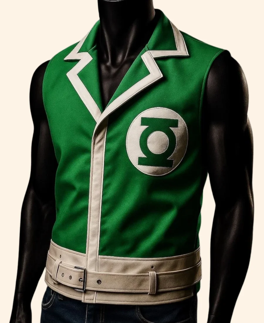 Green Lantern Corps Leather Vest Green Front Image