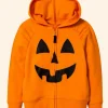 Halloween Pumpkin Orange Hoodie Front Image