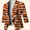 Halloween Pumpkin Printed Blazer