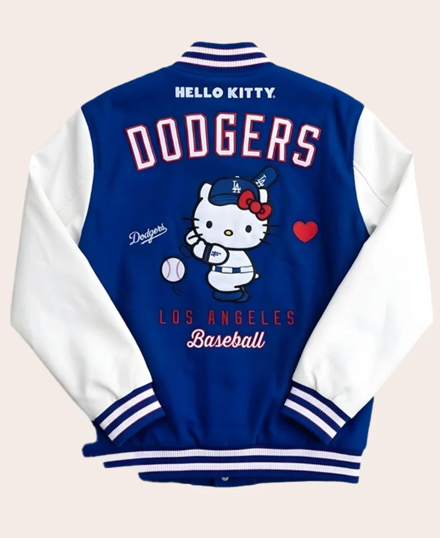 Hello Kitty Dodgers Varsity Jacket Back Image