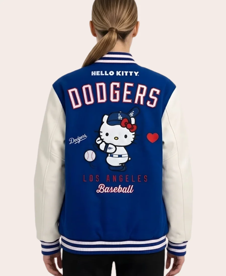 Hello Kitty Dodgers Varsity Jacket Back