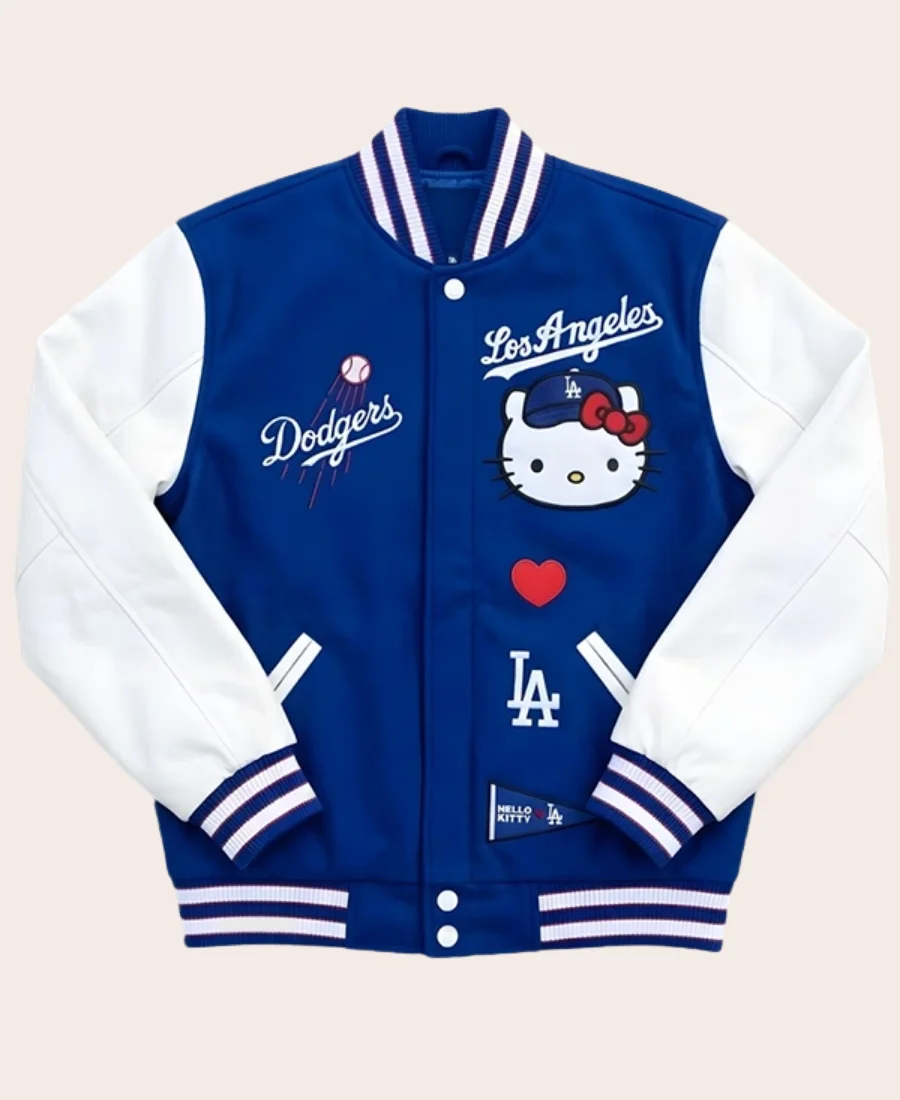 Hello Kitty Dodgers Varsity Jacket Front Image