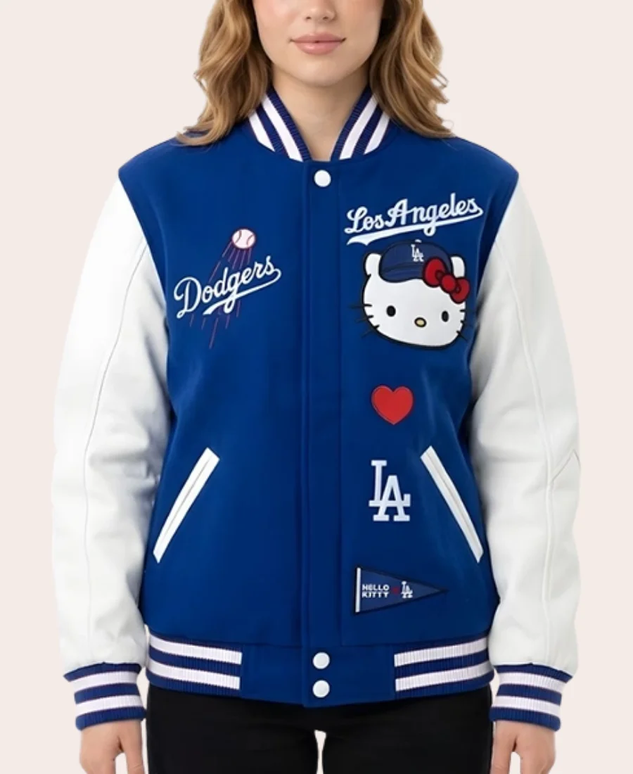 Hello Kitty Dodgers Varsity Jacket Front