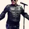 Holly Johnson Milan 2025 Black Leather Jacket Front Closure Image