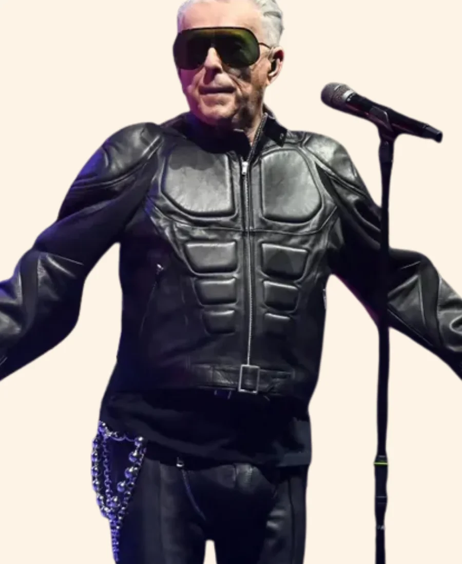 Holly Johnson Milan 2025 Black Leather Jacket Front Closure Image