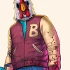 Hotline Miami Game Varsity Jacket Character Image