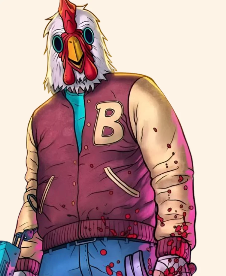 Hotline Miami Game Varsity Jacket Character Image