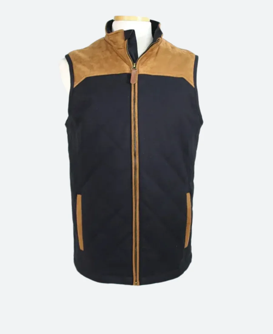 Houston Rodeo Quilted Suede Leather Vest
