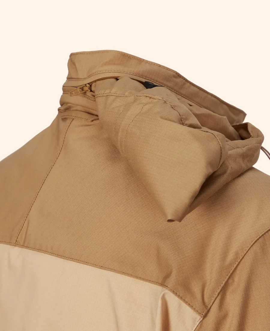 Hudson And Rex S08 Brown Windbreaker Jacket Close Hood Image