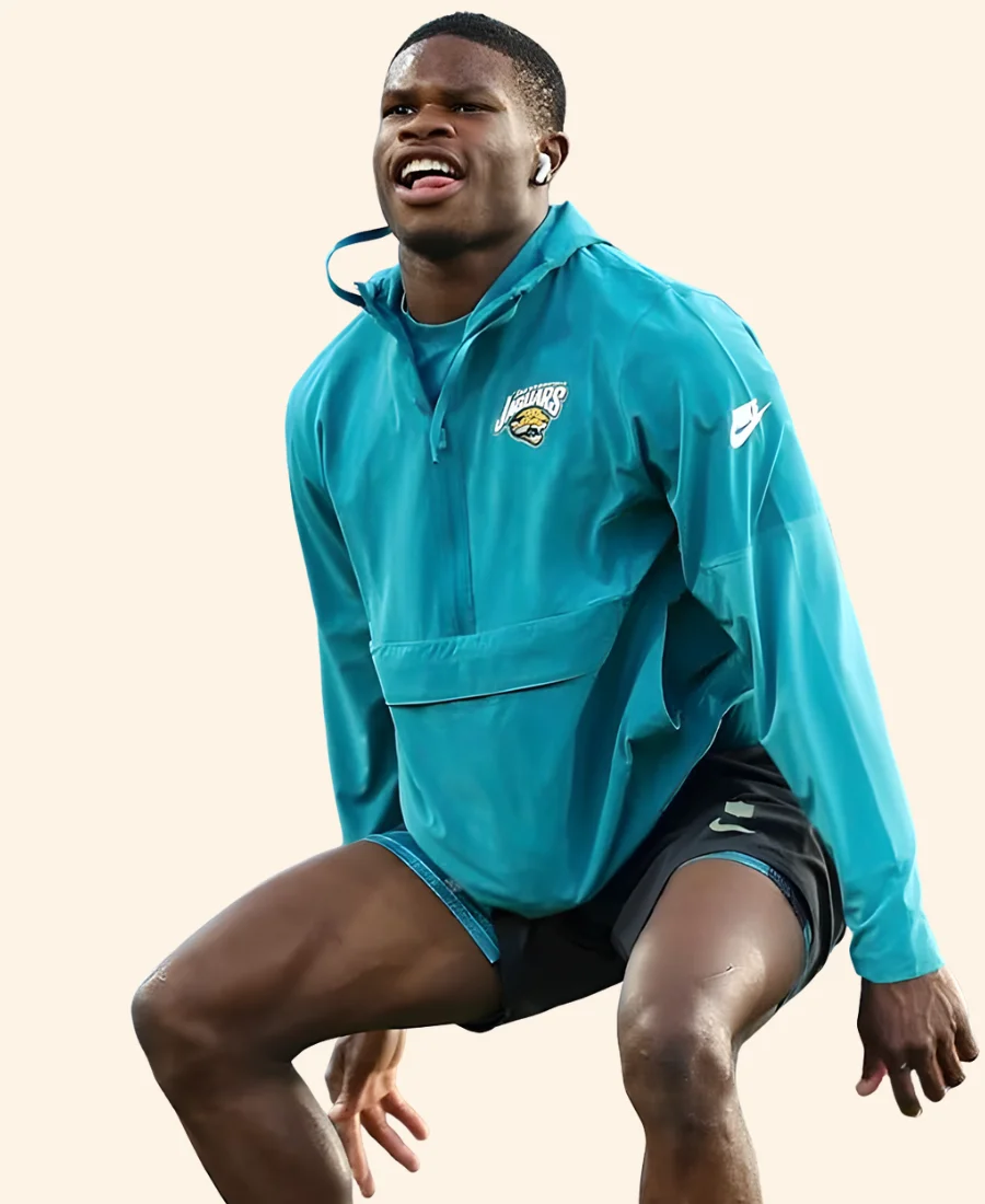 Jaguars Sideline Travis Hunter Anorak Jacket Front Image