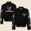 Jeff Hamilton Black Houston Texans Varsity Jacket Front And Back Image