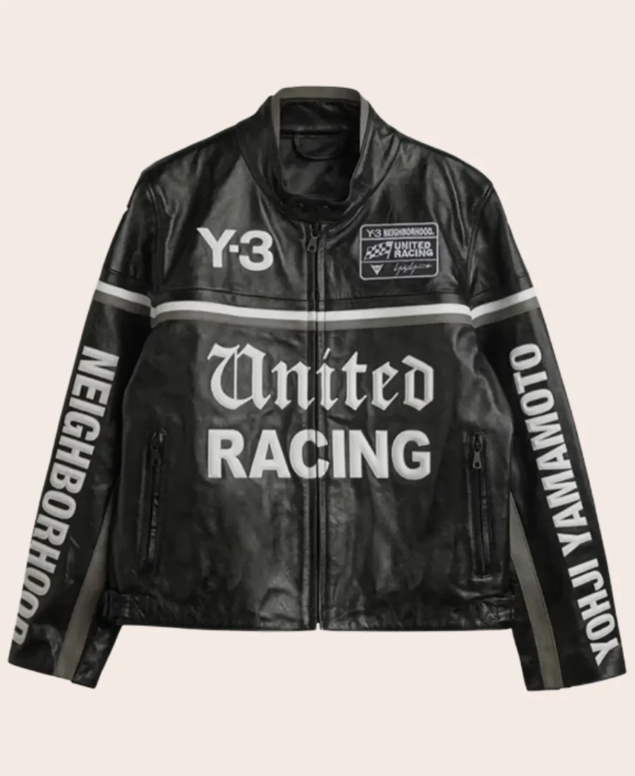 Jude Bellingham Y-3 Leather Racer Jacket Front Image