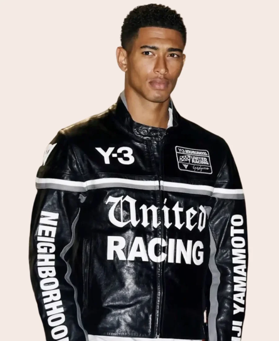 Jude Bellingham Y-3 Leather Racer Jacket Front