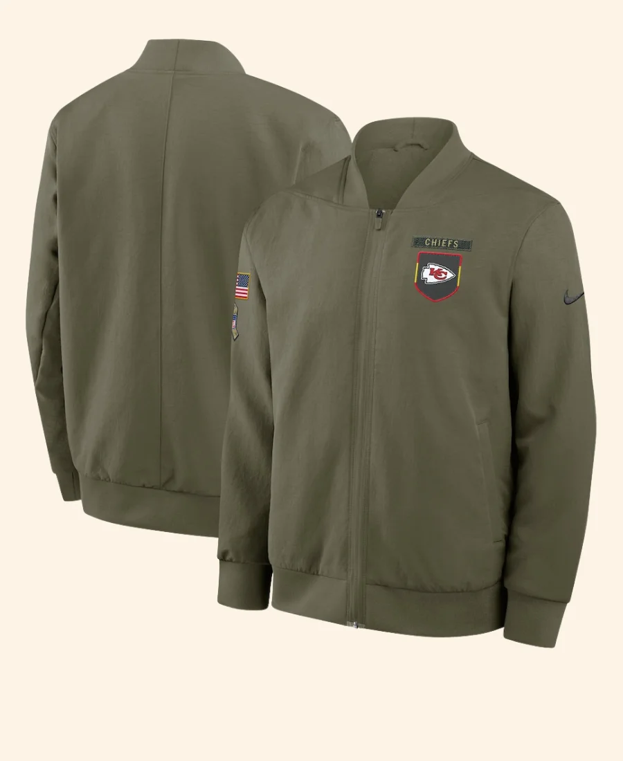 KC Chiefs 2025 Salute To Service Jacket Front & Back Image