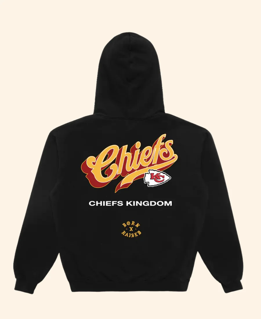 Kansas City Chiefs Black Pro Script Hoodie Back Image