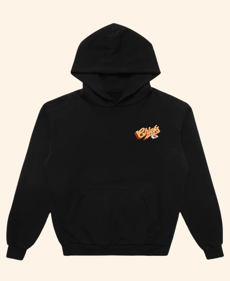 Kansas City Chiefs Black Pro Script Hoodie Front Image