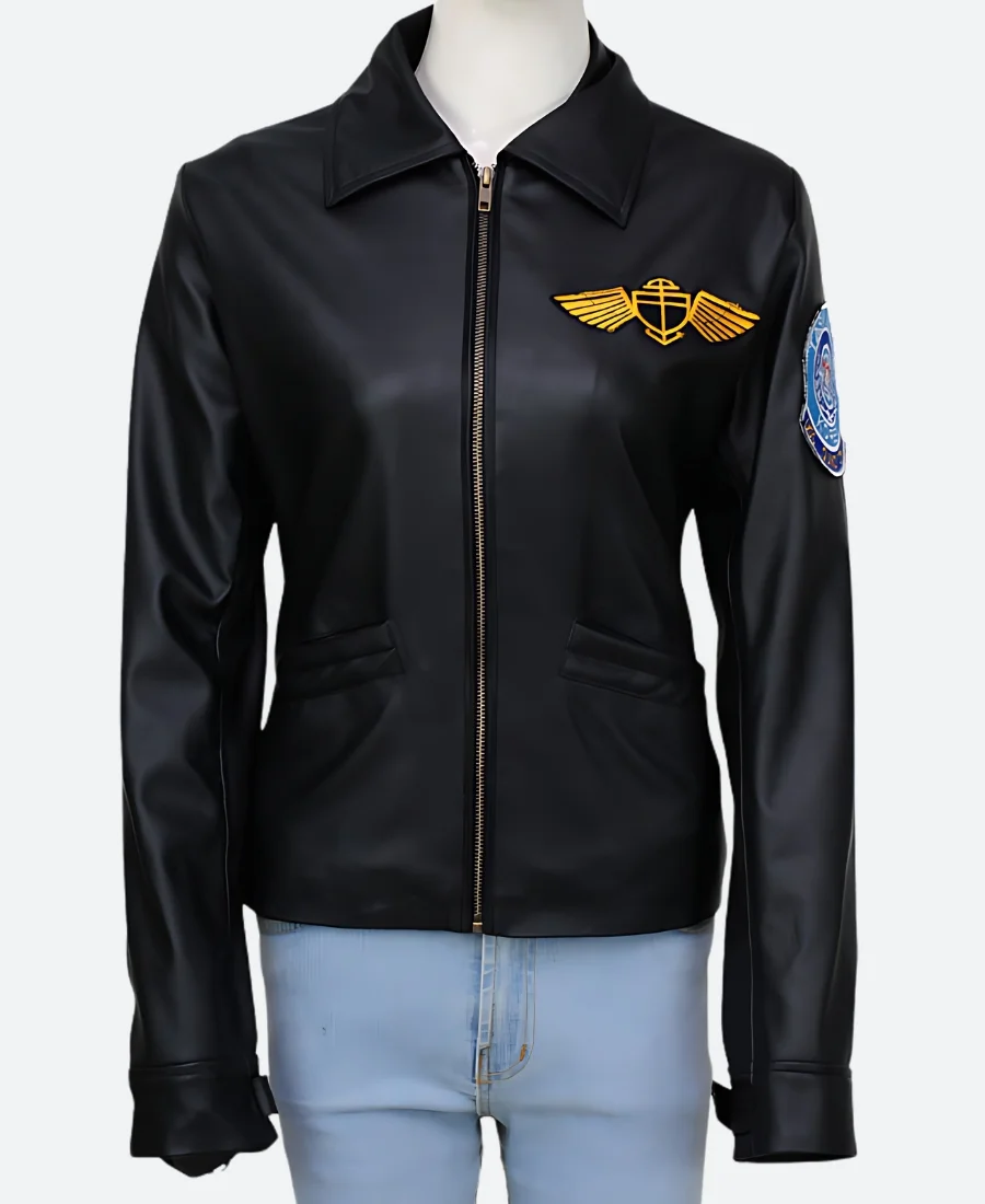 Top Gun Charlie Black Leather Jacket