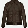 Kendall Jenner Brown Leather Jacket Front Image
