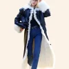LA 2025 Elsa Hosk Black Leather Coat Front Image