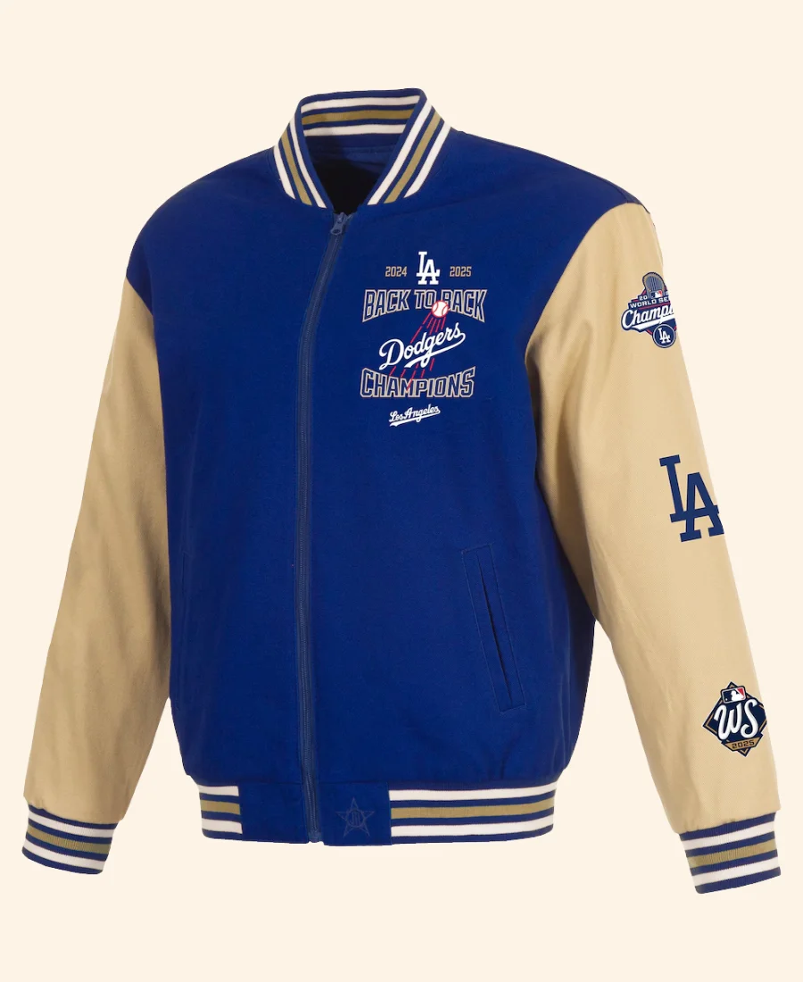 LA Dodgers Back To Back World Series Champions Bomber Jacket Front Image