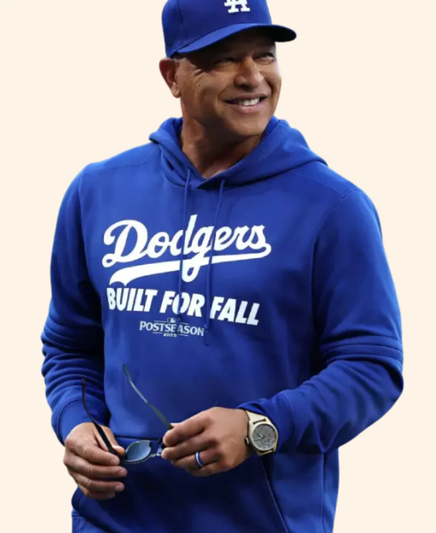 LA Dodgers Dave Robert Built For Fall Hoodie Front Image