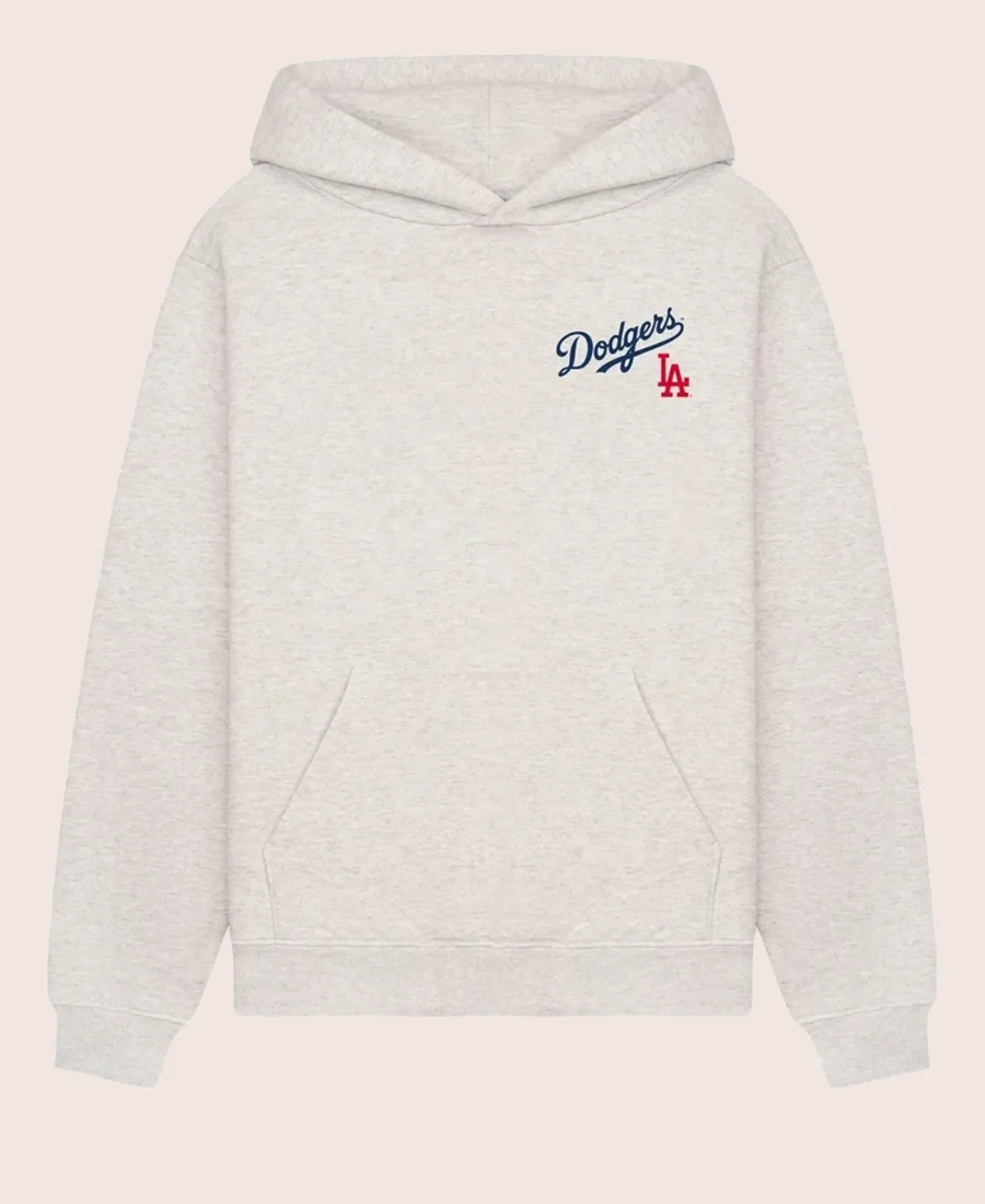LA Dodgers Serif Grey Hoodie Front Image