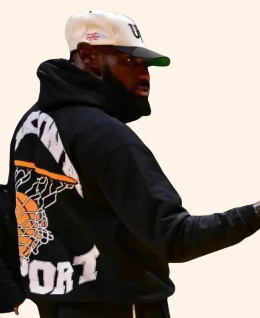 LA Lakers LeBron James 23 Black Hoodie Arms Side Image