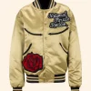 Las Vegas NFR Golden Silk Bomber Jacket Front Image