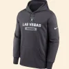 Las Vegas Raiders Anthracite Toss Sweep Hoodie Front Image