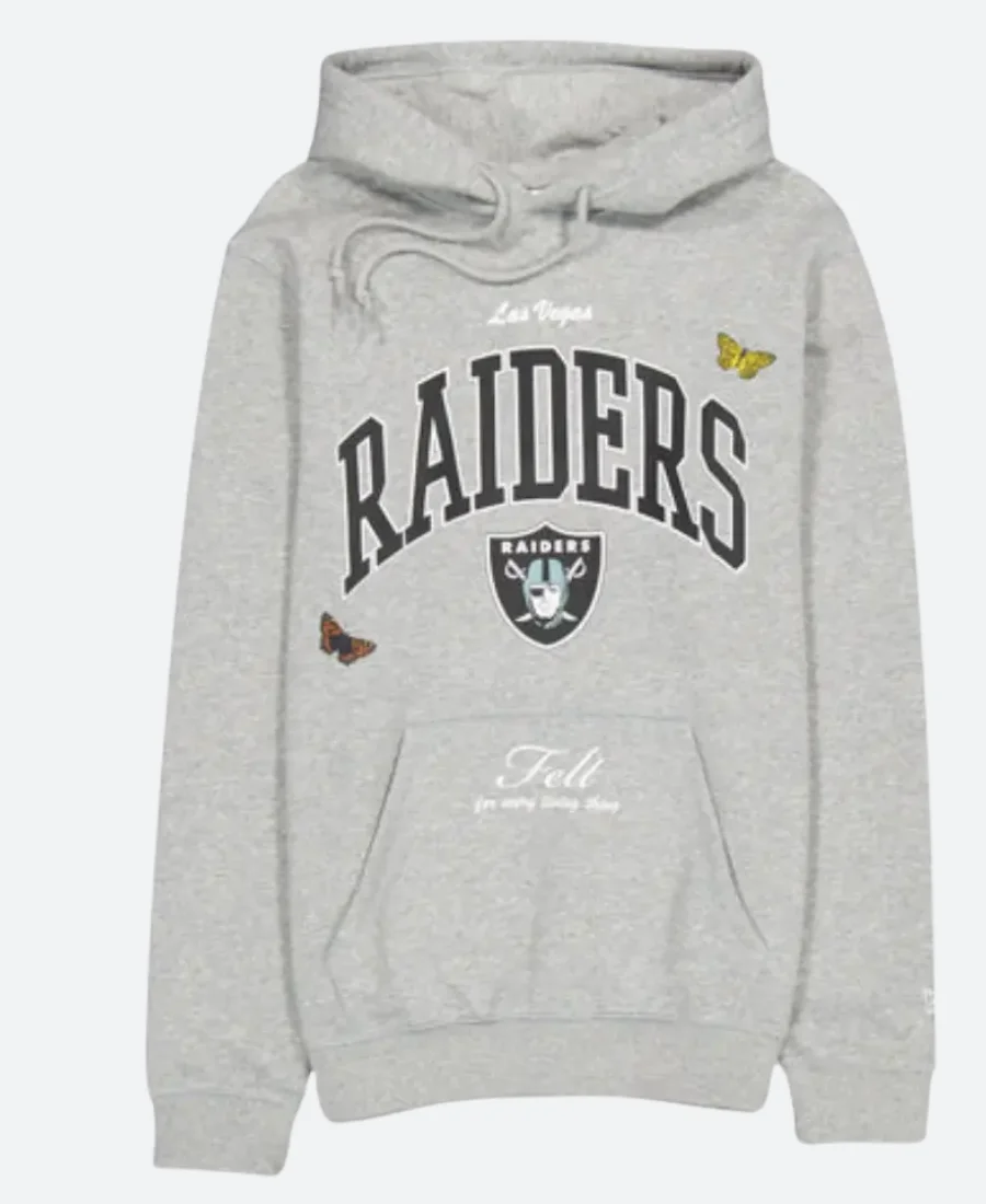 Las Vegas Raiders Felt Grey Hoodie