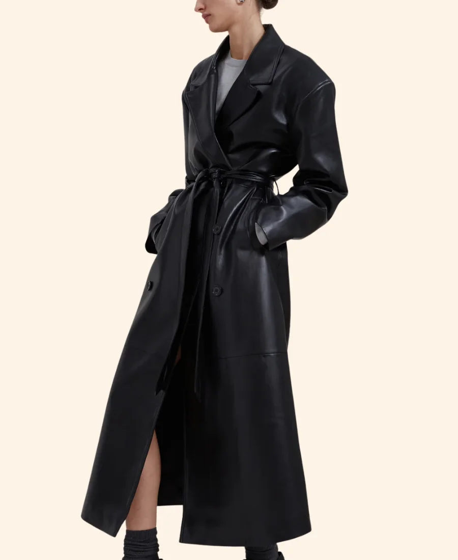 Leather Trench Coat Front