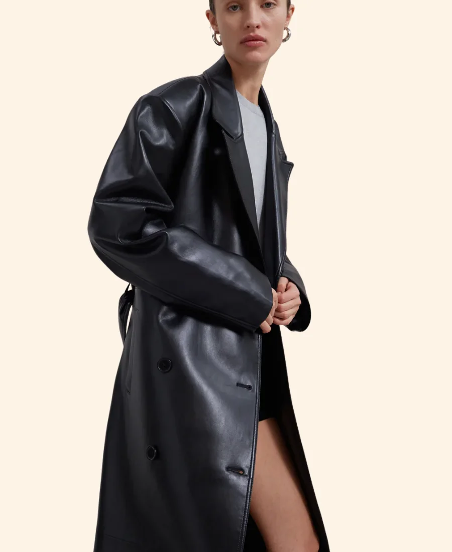Leather Trench Coat Sleeves Image