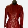 Emily In Paris S04 Emily Cooper Red Leather Jacket Front Image