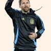 Lionel Messi Argentina Last Home Game Black Hoodie Sleeves Image